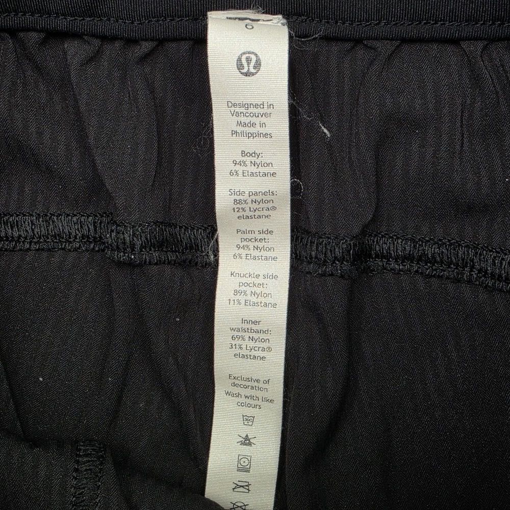 Lululemon Womens Jogger Pants Black Stretch Athletic Drawstring Tapered Size 6 - Picture 6 of 11